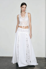 Vintage Lace Patchwork Bow Vacation Skirt