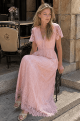Sheer V Neck Bodycon Maxi Dress
