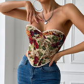 Floral Drawstring Corset
