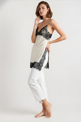 Lace Panel Slim Fit Cami Top