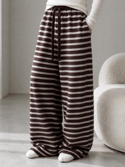 Striped Knit Thickened Casual Pants