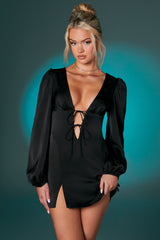 Balloon Sleeve Mini Dress