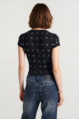 Metal Trim Fitted T-shirts