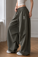 High-Waisted Loose Wide-Leg Cargo Pants