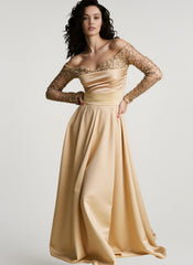 Long Sleeve Sequin Evening Gown Prom Dress