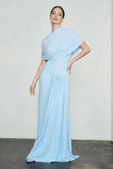 Sky Blue Sleeveless Formal Party Maxi Dress
