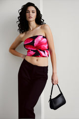 Floral Print Off-Shoulder Strapless