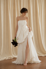 Minimalist Loose Elegant Flowy Reception Dress
