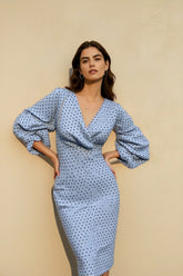 Women Vintage Dot Print Slim Party Dress