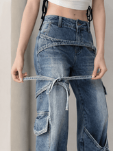 Bow Tie Strap Wide Leg Jeans