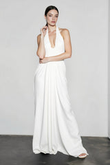 Sheer Backless V Neck Vacation Dress