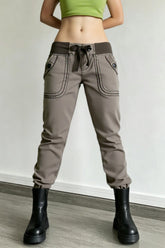 Multi Pocket Low Waist Bootcut Jeans