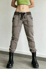 Multi Pocket Low Waist Bootcut Jeans