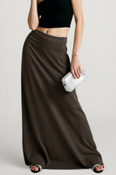 American Retro Solid Color Draped Skirt