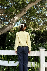 Cropped Jacquard Sleeve Jacket