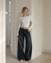 Slim Fit Low Waist Denim Cargo Pants
