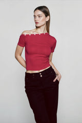 Off Shoulder Cinched T-shirts