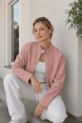Stand Collar Suede Minimalist Jacket