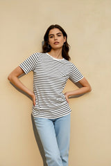 Black White Stripe Basic T-shirts