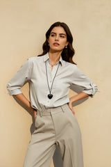 Pure Linen Casual Button Down Blouse
