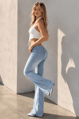 Low Waist High Stretch Flared Jeans