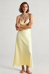 Yellow Stain Sling Midi Dress