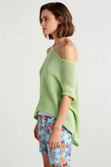 Loose Solid Casual Knit Shawl Blouse