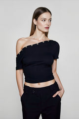 Off Shoulder Cinched T-shirts