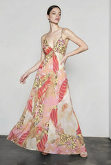 Chic Sleeveless Floral Vacation Dress