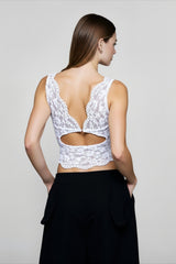 Deep V Lace Waist Cami Top