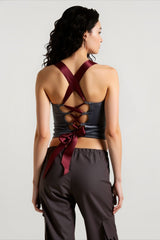 Tie Strapless Open Back Cami Top