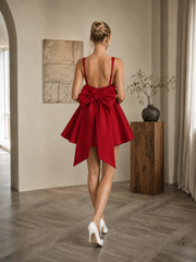 Detachable Bow Corset Mini Party Dress
