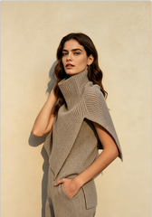 Super Fine Merino Knitted Turtleneck Split Scarf
