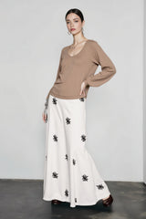 Embroidered Linen Lace Vacation Skirt