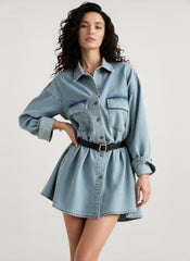 Vintage Distressed Denim Blouse