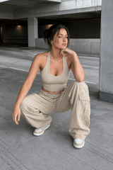 Denim Street Multi-Pocket High Waist Cargo Pants