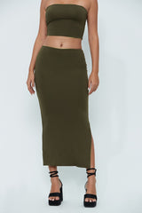 Reversible Split Hem Maxi Skirt