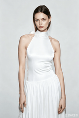French Waist Tie Maxi Prom Dress