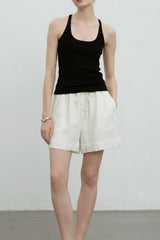 Linen Drawstring Relaxed Shorts Pants
