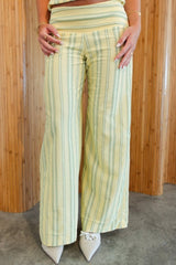 Striped Halter Cami Wide Leg Pants Two Piece Set