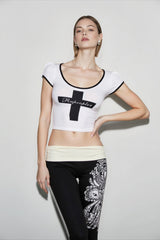 Cross Print Colorblock T-shirts