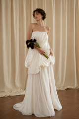 Minimalist Loose Elegant Flowy Reception Dress