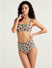 Colorful Strappy Colorblock Swimwear One Piece