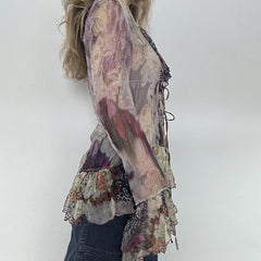 Ruffled Bell Sleeve Blouse