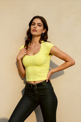 Square Neck Fitted T-shirts