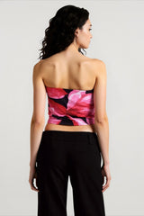 Floral Print Off-Shoulder Strapless
