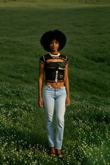 Hollow Out Print Y2K Crop Top
