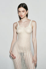 Knit Open Back Maxi Cover Up Vacation Dress