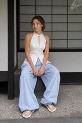 Cotton Lantern Wide Leg Pants