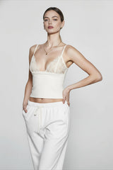 Lace Mesh Deep V Cami Top